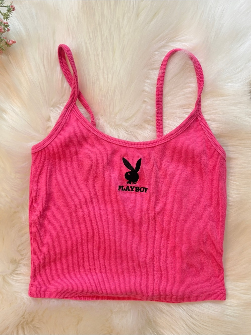 Playboy by PacSun Pink Cropped Cami Tank